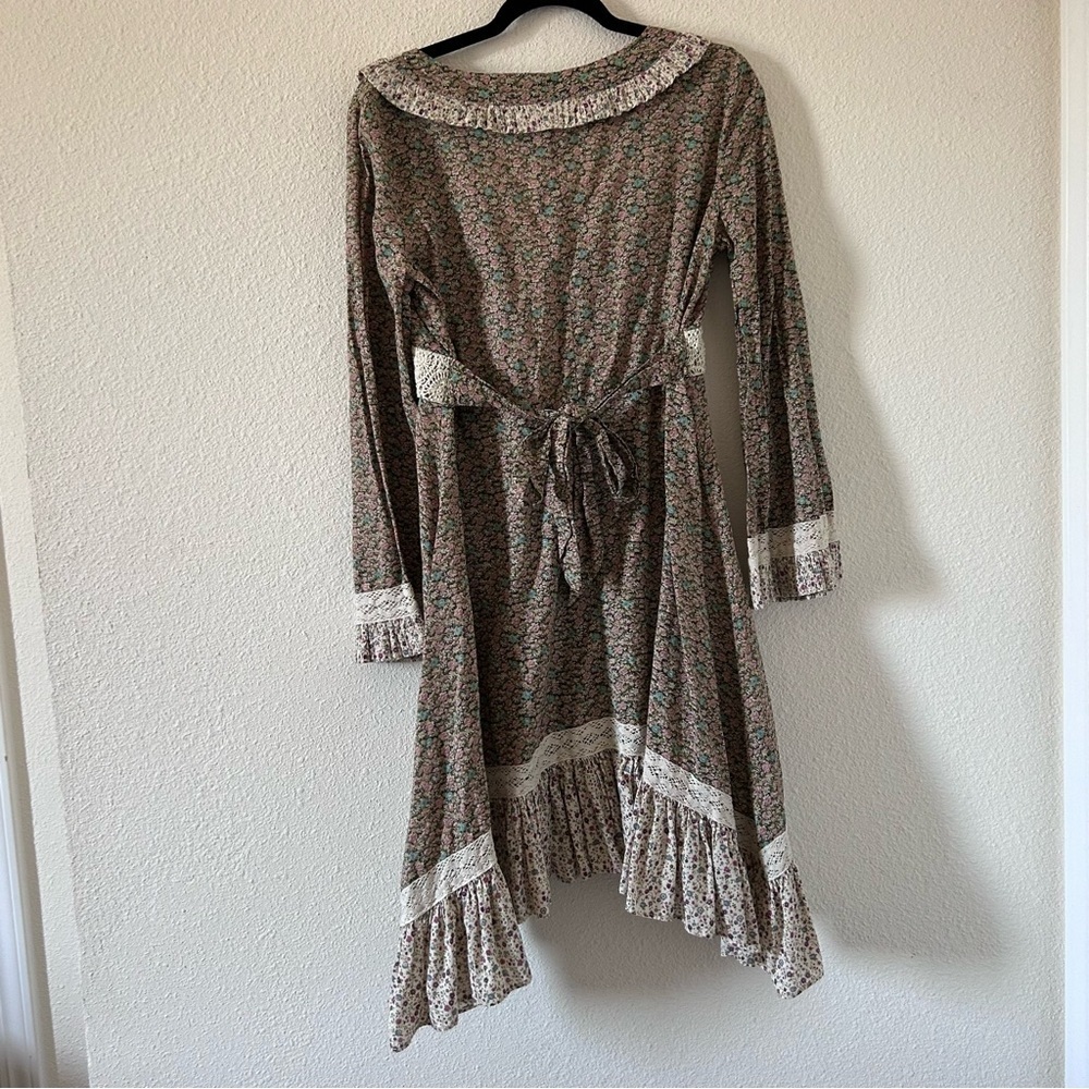 Ralph Lauren Denim Supply women’s Floral Midi Dress Medium Flare Sleeve Cottage - Picture 8 of 14